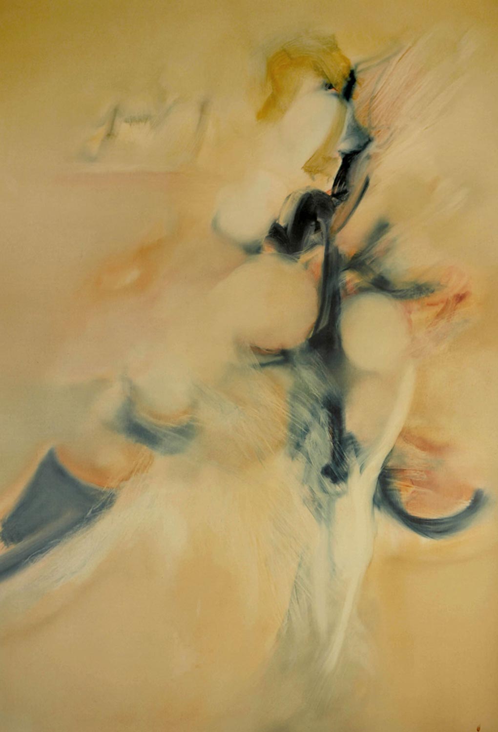 Ouverture aquatique, peinture à l'huile de Jean Janoir, 1984.